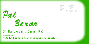 pal berar business card